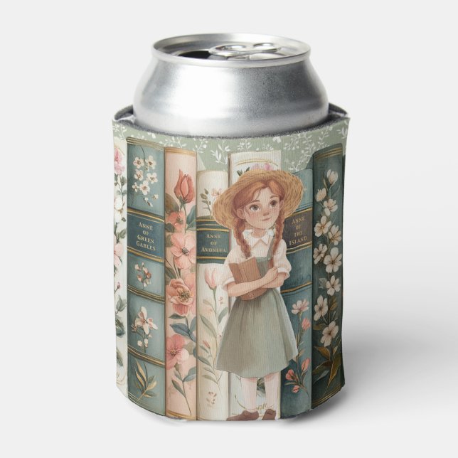 Book Lover | Anne of Green Gables | Floral Books Can Cooler (Can Front)