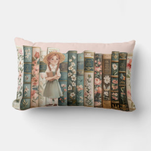 Book Lover   Anne of Green Gables   Floral Books Lumbar Cushion