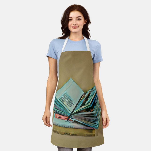 Book lover artwork apron (Worn)