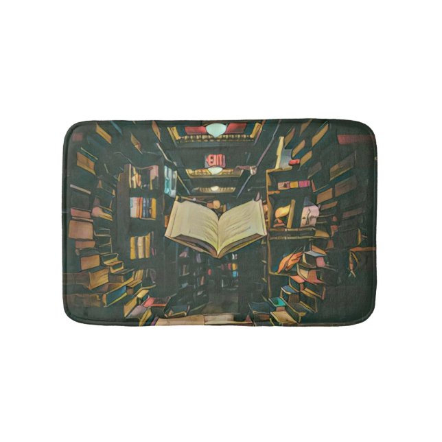 Book lover artwork bath mat (Front)