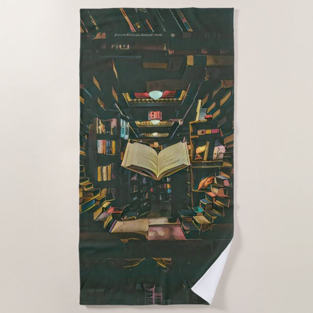 Book lover artwork beach towel (Front)