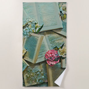 Book lover artwork beach towel