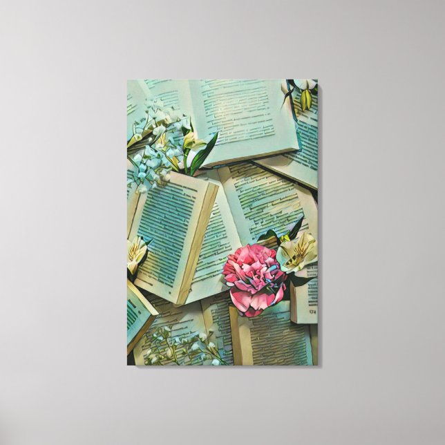 Book lover artwork canvas print (Front)