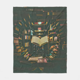 Book lover artwork fleece blanket