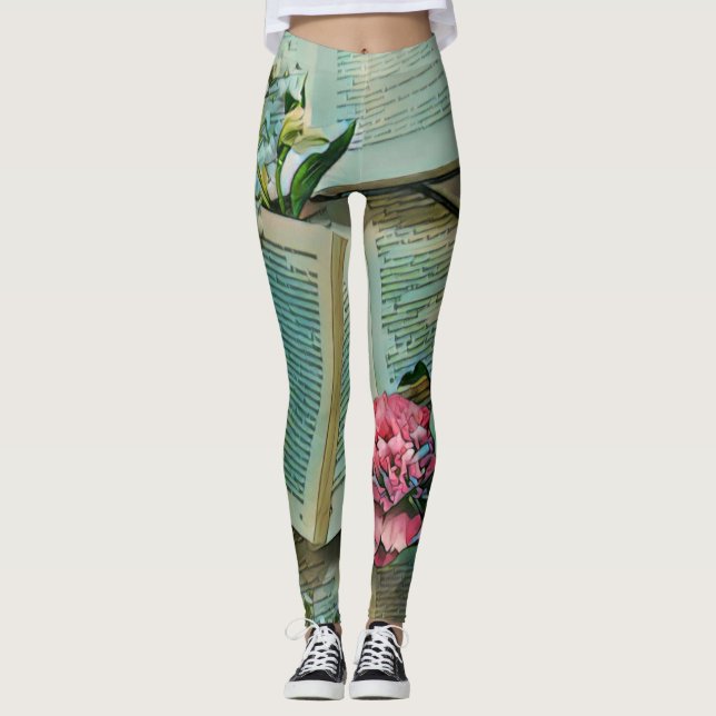 Book lover artwork leggings (Front)