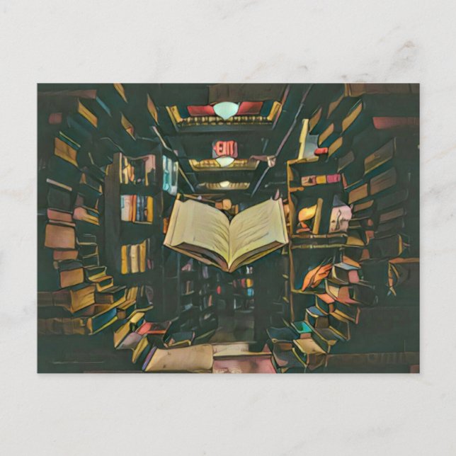 Book lover artwork postcard (Front)