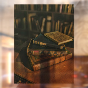 Book lover artwork window cling