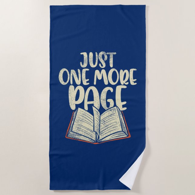Book Lover Beach Trip Modern Reading Gag Towel (Front)