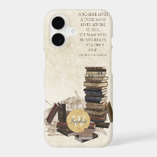 Book Lover Bibliophile Reading Quote Monogram Name