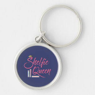 Book Lover Blue and Pink Shelfie Queen Key Ring