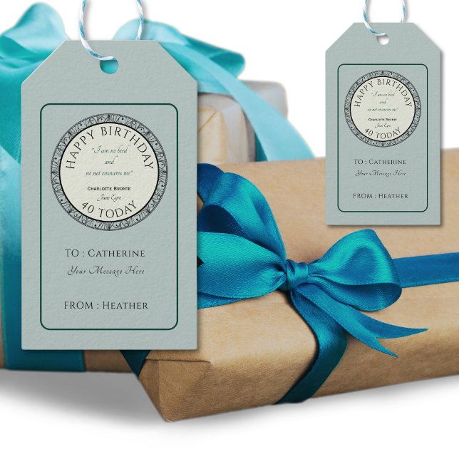 Book Lover Blue Personalised Gift Tag (Personalise your gifts with these beautiful gift tags in a traditional blue hue and a personal touch)