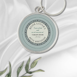 Book Lover Blue Personalised Keychain