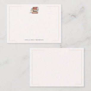 Book Lover Bookish New Chapter Chic Wedding Couple Card