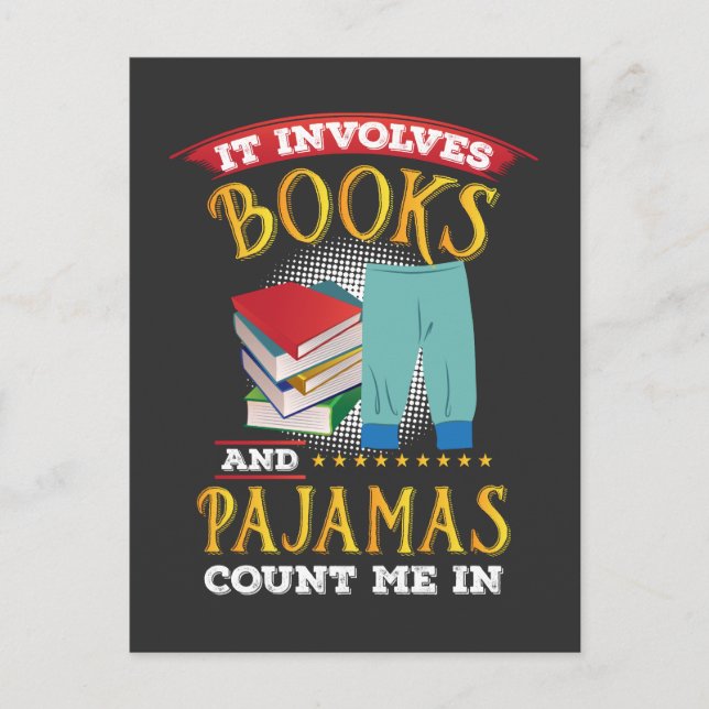 Book Lover - Books And Pyjamas Postcard (Front)