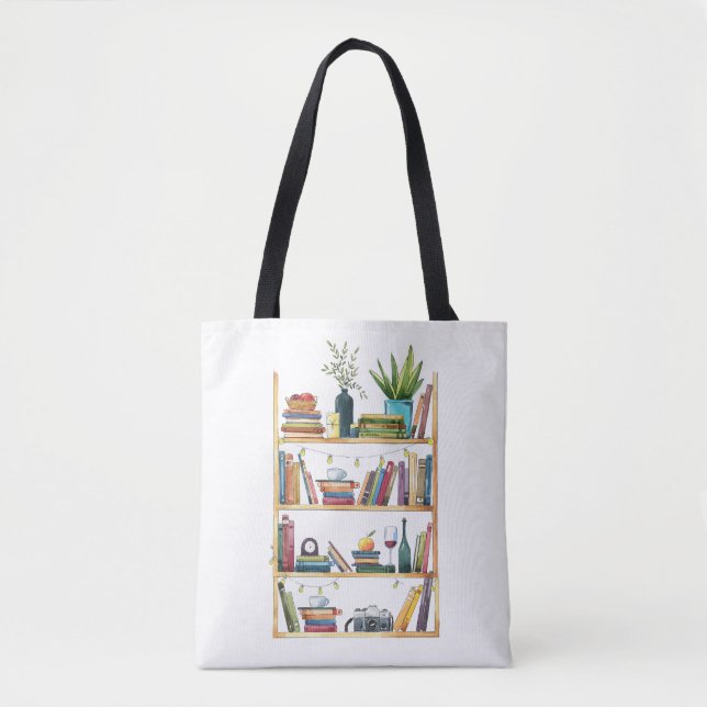Book Lover Bookshelf  Tote Bag (Front)