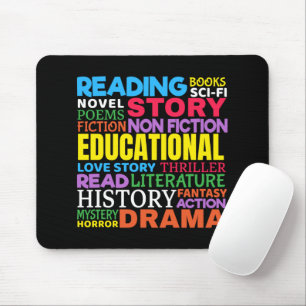 Book Lover - Bookworm Reading Genre Word Art Mouse Mat