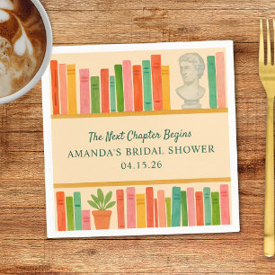Book Lover Bridal Shower Chic Fun "New Chapter" Napkin