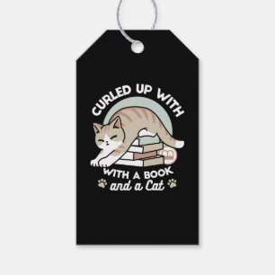 Book Lover Cat Illustration - Curled Up & Cosy Gift Tags