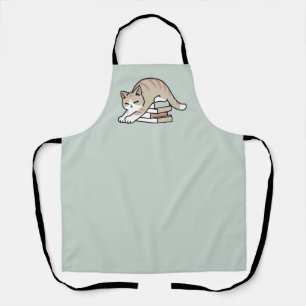Book Lover Cat Illustration - Curled Up & Cozy Apron