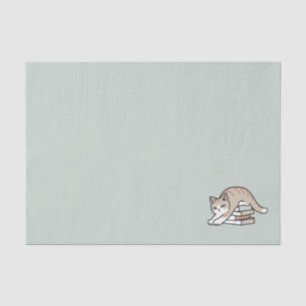 Book Lover Cat Illustration - Curled Up & Cozy Tissue Paper