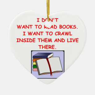 book lover ceramic tree decoration