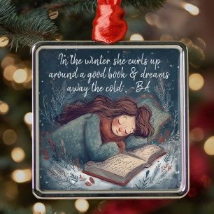 Book Lover Christmas Metal Tree Decoration