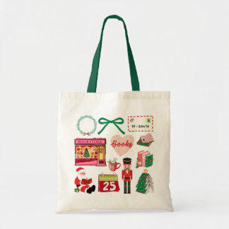 Book Lover Christmas Tote Bag