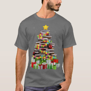 Book Lover Christmas Tree Bookworm Librarian Chris T-Shirt