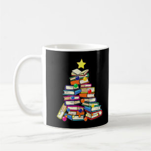 Book Lover Christmas Tree Bookworm Librarian Merry Coffee Mug