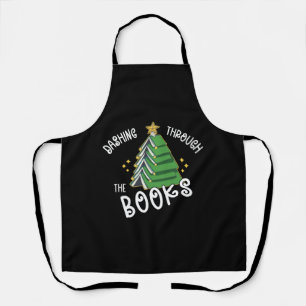 Book Lover Christmas Tree  Holiday Reading  Apron