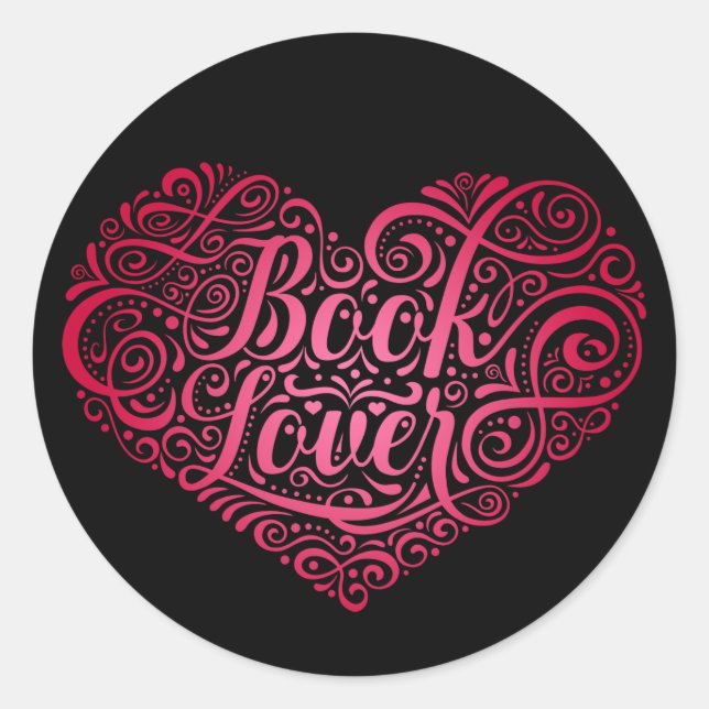 Book Lover Classic Round Sticker (Front)
