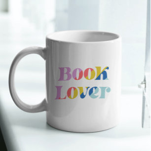 Book lover colourful retro typography trendy coffee mug