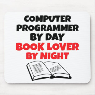 Book Lover Computer Programmer Mouse Mat