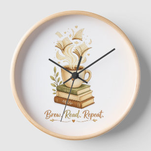 book lover Cosy Coffee & clock
