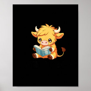 Book lover cow bookworm i be reading animal lover  poster