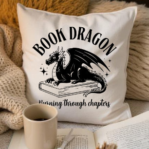 Book Lover Cute Fantasy Dragon Cushion