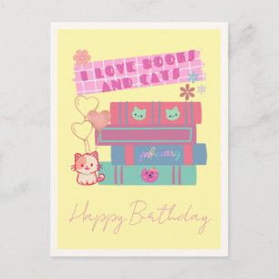 Book Lover - cute reader gift - coquette aesthetic Holiday Postcard