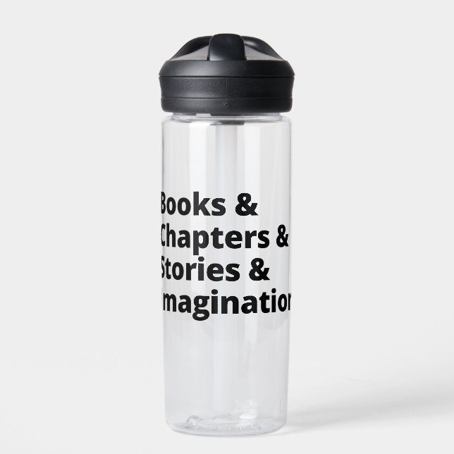 Book Lover Design Water Bottle (Front)