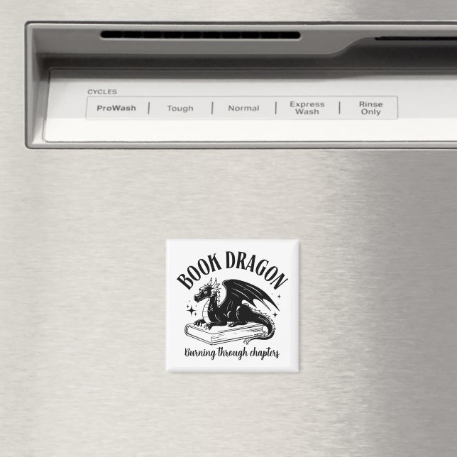 Book Lover Dragon Fantasy Bookish Saying Magnet (In Situ (Dishwasher))