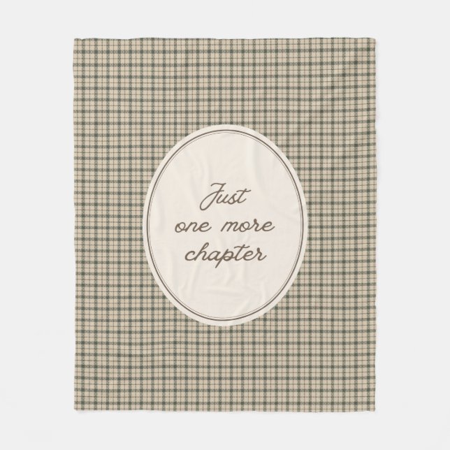 Book Lover Elegant Script Gingham Gift Fleece Blanket (Front)
