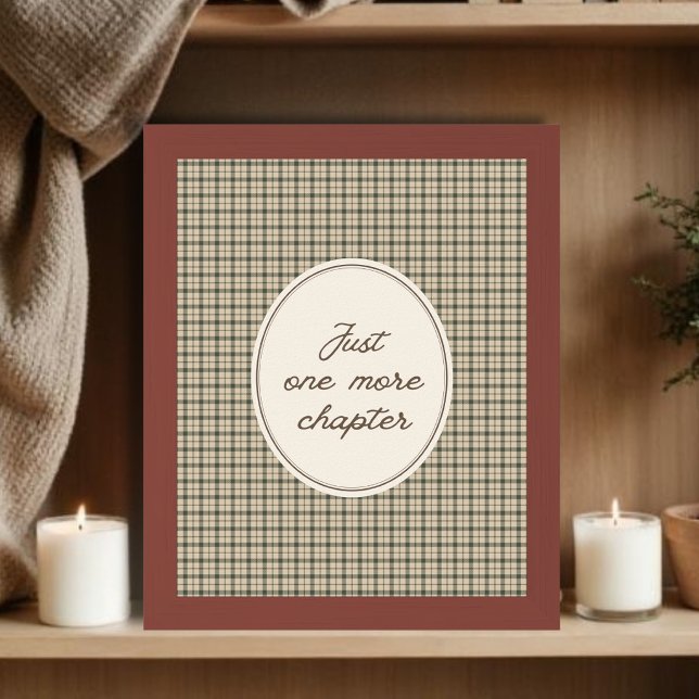 Book Lover Elegant Vintage Gingham Gift Poster (Creator Uploaded)