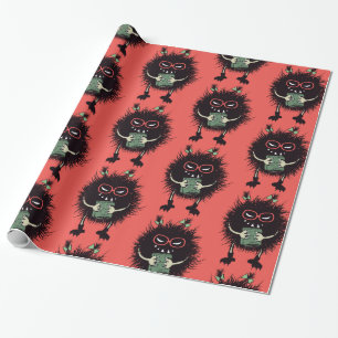 Book Lover Evil Bug Funny Character Wrapping Paper