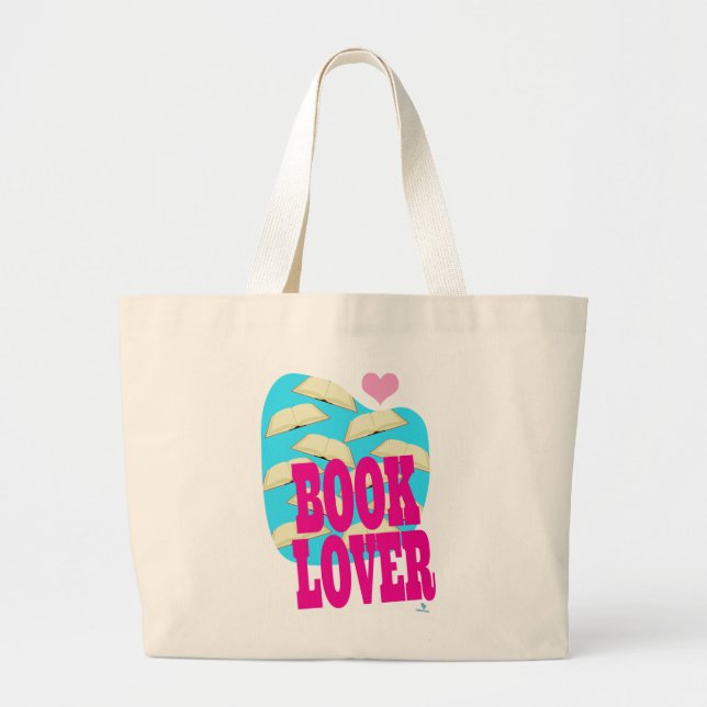 Book Lover Fun Reading Bold Art Logo Large Tote Bag (Front)