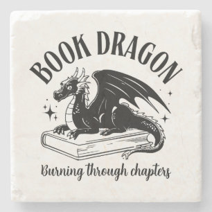 Book Lover Gift Fantasy Dragon Stone Coaster