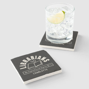 Book Lover Gift Funny Librarian Humour Stone Coaster