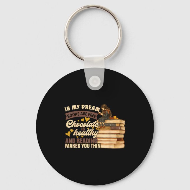 Book Lover Gift Reading Gift Sweet Chocolate Lover Key Ring (Front)