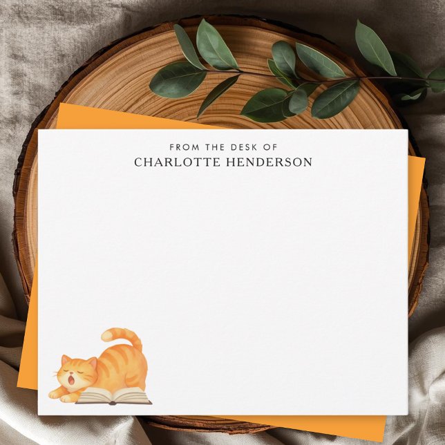 Book Lover Ginger Cat Personalised  Card (Creator Uploaded)