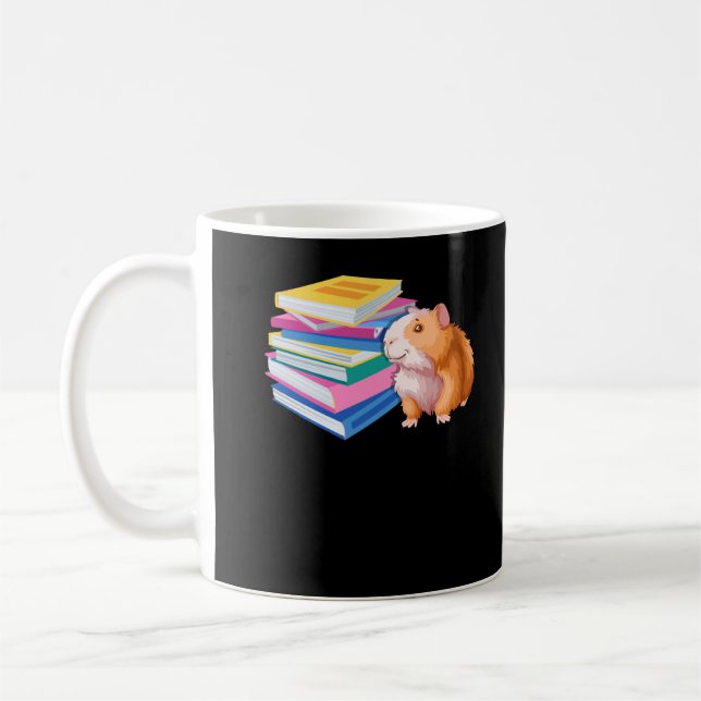 Book Lover Guinea Pig Reading Coffee Mug (Left)