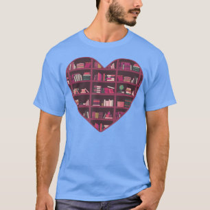 Book Lover Heart Bookworm Art Book Reading Design T-Shirt