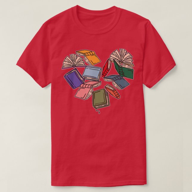 Book Lover Heart For Book Lovers  T-Shirt (Design Front)